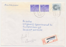 Aangetekend Ommen 1990 - Overstempeld strookje Nieuw-Leusden
