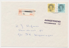 Aangetekend Terschelling 1989 - Overstempeld strookje Kimswerd  