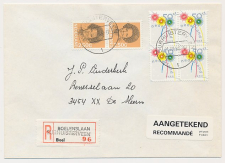 Aangetekend Surhuisterveen 1988 - Overstempeld strookje Boelensl