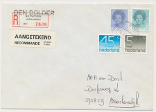 Aangetekend Den Dolder 1993 - Overstempeld strookje Bilthoven 