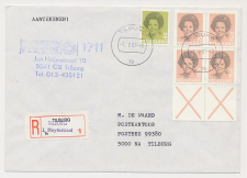 Aangetekend Tilburg J. Heynsstraat 1987 - Overstempeld strookje 