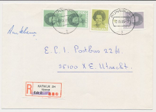 Aangetekend Rijnsburg 1985 - Overstempeld strookje Katwijk