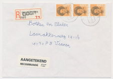 Aangetekend Goor 1992 - Overstempeld strookje Haaksbergen       