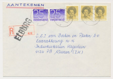 Aangetekend Elburg 1985 - Overstempeld strookje Elspeet