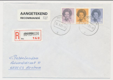 Aangetekend Rhenen 1989 - Overstempeld strookje Rheden