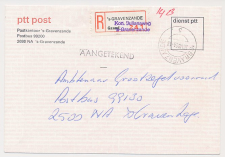 Aangetekend s Gravenzande Julianaweg 1984- Overstempeld strookje