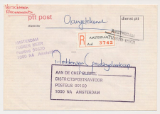 Aangetekend Amsterdam Tussen Meer - Overstempeld strookje 