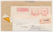 Aangetekend Leusden 1983 - Overstempeld strookje Amersfoort