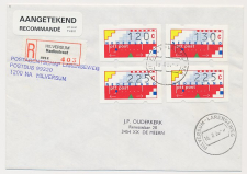 Aangetekend Hilversum Larenseweg 1990 - Overstempeld strookje 