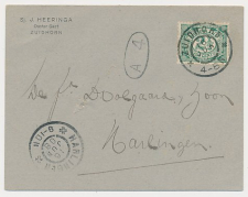 Grootrondstempel Zuidhorn - Harlingen 1908