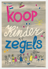 Affiche Em. Kind 1954 / 1957 - Achterzijde bedrukt