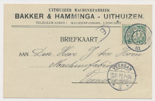 Grootrondstempel traject: Groningen - Roodeschool III 1911