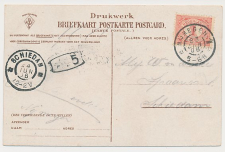 Grootrondstempel Schiedam 1906 - Nachtuurkarakters 12-2V