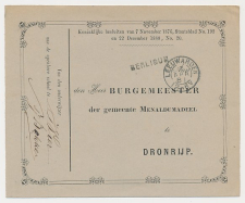 Naamstempel Berlicum - Leeuwarden - Dronrijp 1881