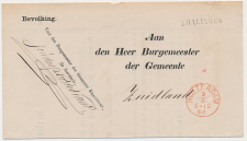 Naamstempel Kralingen - Rotterdam - Zuidland 1866