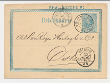 Naamstempel Kralingsche V: - Rotterdam - Oostende Belgie 1875