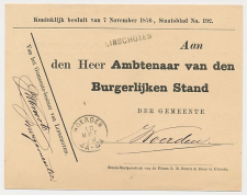 Naamstempel Linschoten - Woerden 1879