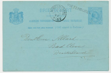 Naamstempel Pieterburen - Winsum - Bad Cleve Duitsland 1892