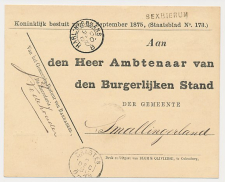 Naamstempel Sexbierum - Drachten 1880 - Treinstempel
