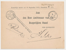 Sloten - Naamstempel Sloterdijk - Amsterdam - Den Helder 1884