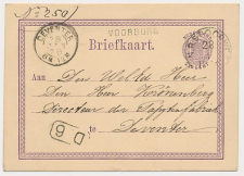 Naamstempel Voorburg - Deventer 1876 - Stempel N.R. Spoorweg