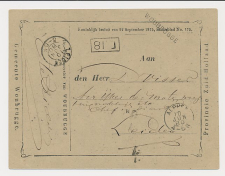 Naamstempel Woubrugge - Alphen - Leiden 1880