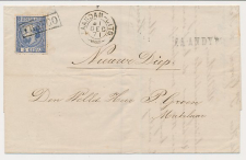 Naamstempel Zaandyk - Den Helder - Nieuwe Diep 1871 Takjestempel