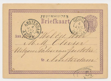 Naamstempel Zevenhuizen - Gouda - Amsterdam 1876