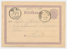 Naamstempel Zuidlaren - Assen 1875 - Treinstempel 