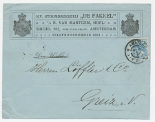 Firma envelop Amsterdam 1903 - Stoomdrukkerij