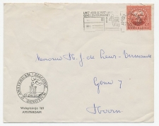 Firma envelop Amsterdam 1949 - Diaconie / Bijbel / Spaarbusje