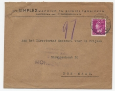 Firma envelop Amsterdam 1947 - Simplex Rijwielfabriek