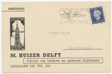 Firma briefkaart Delft 1949 - Drijfriemenfabriek
