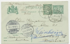 Briefkaart G. 64 / Bijfrankering Amsterdam - Duitsland 1906