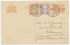 Briefkaart G. 108 I V-krt / Bijfrankering Groningen - Wirdum 192