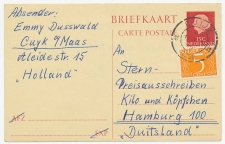 Briefkaart G. 317 / Bijfrankering Cuijk - Duitsland 1959