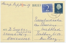 Briefkaart G. 330 / Bijfrankering Hansweert - Den Haag 1966