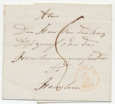 Halve cirkelstempel : Haarlem 1856