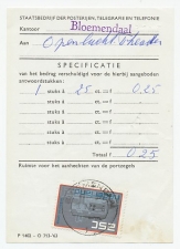 Em. Tentoonstelling 1970 Port specificatie formulier Bloemendaal