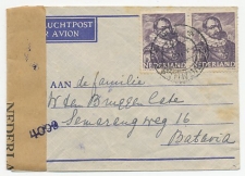 Em. Zeehelden 1943 Den Haag - Batavia Ned Indie Censuur - RAPWI