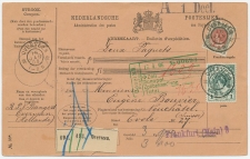Em. Bontkraag Pakketkaart Overveen - Zwitserland 1906