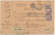 Em. 1891 Pakketkaart Schiedam - Zwitserland 1895