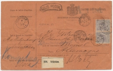 Em. 1872 Pakketkaart Schiedam - Duitsland