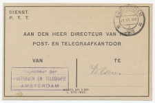 Dienst PTT Amsterdam - Velsen 1923 - Dienstregeling