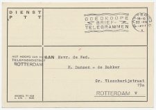 Dienst PTT Rotterdam 1937 - Ontvangbewijs Radio
