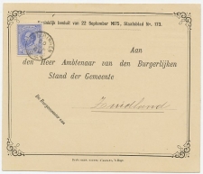 Em. 1872 Dienstkaart Wateringen - Zuidland