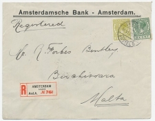 Em. Veth Aangetekend Amsterdam - Malta 1926
