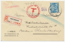 Em. Duif 1941 Aangetekend Amsterdam - Duitsland