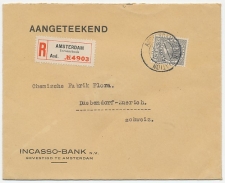 Em. Veth Aangetekend / Zelfplakker  Amsterdam Incassobank 1931