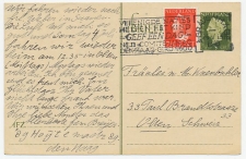 Briefkaart G. 291 / Bijfrankering Den Haag - Olten 1948
